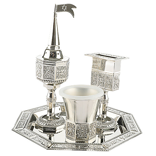 Nickel Octagon Havdalah Set